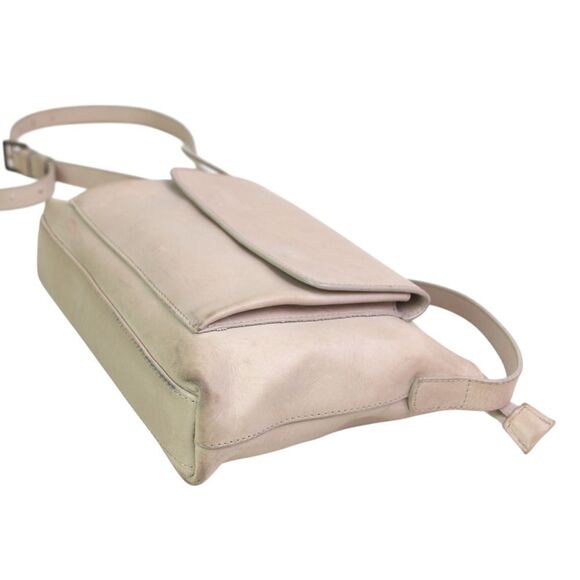 ABLE BRAZIL BEIGE REAL LEATHER ZIP TOP X-BODY PURSE SHOULDER BAG HANDBAG - Picture 9 of 16